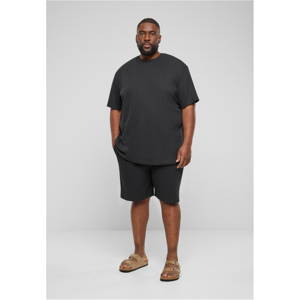 Urban Classics - Waffle Sweat Pantalon court - Noir